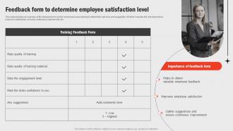 Feedback Form To Determine Employee Business Functions Improvement Strategy SS V