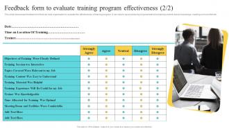 Feedback Form To Evaluate Training Program Effectiveness Developing And Implementing