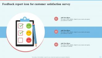Feedback Report Icon For Customer Satisfaction Survey
