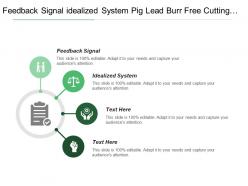 Feedback signal idealized system pig lead burr free cutting size
