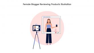 Female Blogger Reviewing Products Illustration