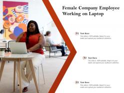 Female company employee working on laptop