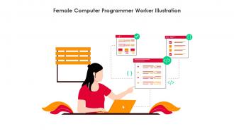 Female Computer Programmer Worker Illustration