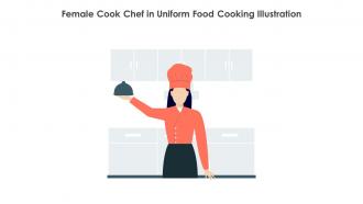 Female Cook Chef In Uniform Food Cooking Illustration