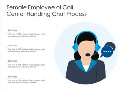 Female employee of call center handling chat process