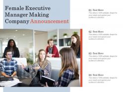 Female Executive Manager Making Company Announcement