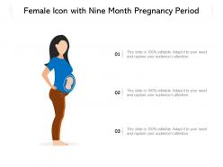 Female icon with nine month pregnancy period