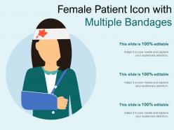 Female patient icon with multiple bandages