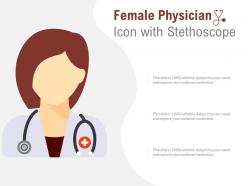 Female physician icon with stethoscope