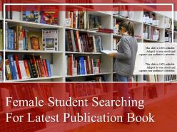 Female student searching for latest publication book