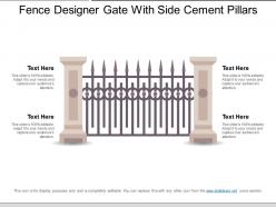 Fence designer gate with side cement pillars