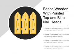 Fence wooden with pointed top and blue nail heads