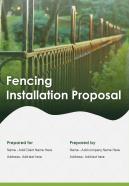 Fencing Installation Proposal Report Sample Example Document