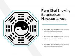 Feng shui showing balance icon in hexagon layout