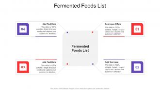 Fermented Foods List In Powerpoint And Google Slides Cpb