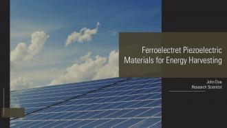 Ferroelectret Piezoelectric Materials Energy Harvest PPT Sample ST AI
