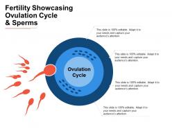 Fertility showcasing ovulation cycle and sperms