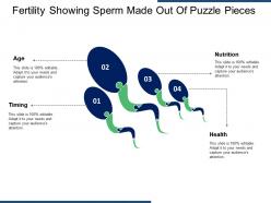 Fertility showing sperm made out of puzzle pieces