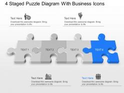 Ff 4 staged puzzle diagram with business icons powerpoint template