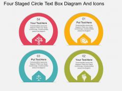 Ff four staged circle text box diagram and icons flat powerpoint design