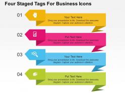 Ff four staged tags for business icons flat powerpoint design