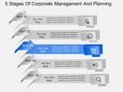 Fg 5 stages of corporate management and planning powerpoint template