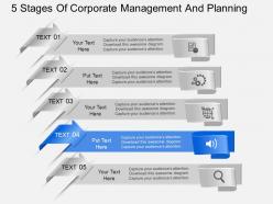 Fg 5 stages of corporate management and planning powerpoint template