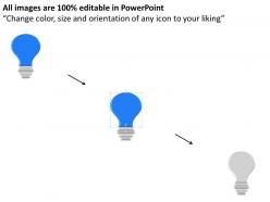 Fg blue colored bulb and icons diagram powerpoint template