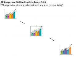 Fg business bar graph with growth indication flat powerpoint design