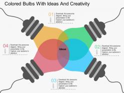 Fg Colored Bulbs With Ideas And Creativity Flat Powerpoint Design