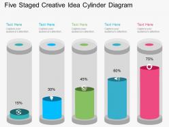 Fg five staged creative idea cylinder diagram flat powerpoint design