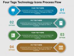 Fg four tags technology icons process flow flat powerpoint design