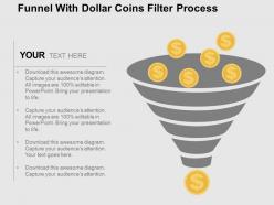 Fh funnel with dollar coins filter process flat powerpoint design