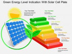 Fh green energy level indication with solar cell plate powerpoint template