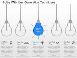 Fi bulbs with idea generation techniques powerpoint template