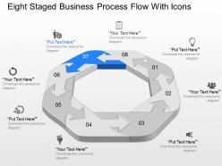 Fi eight staged business process flow with icons powerpoint template