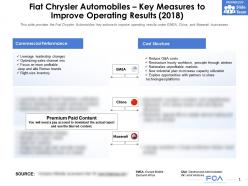 Fiat chrysler automobiles key measures to improve operating results 2018