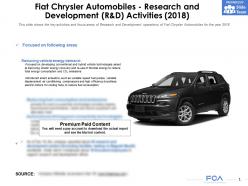 Fiat chrysler automobiles research and development r and d activities 2018
