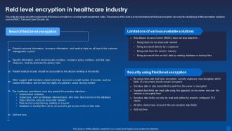 Field Level Encryption In Healthcare Industry Encryption For Data Privacy In Digital Age It