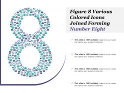 Figure 8 various colored icons joined forming number eight