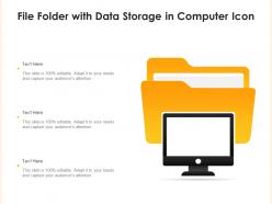 File folder with data storage in computer icon