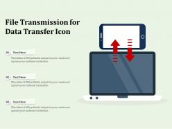 File transmission for data transfer icon