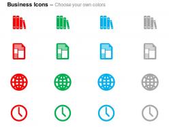 Files folders business document globe time management ppt icons graphics