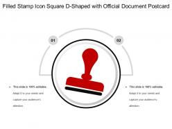 Filled stamp icon square d shaped with official document postcard