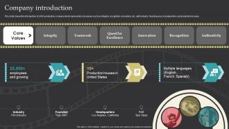 Film Editing Company Profile Company Introduction Ppt Slides Inspiration