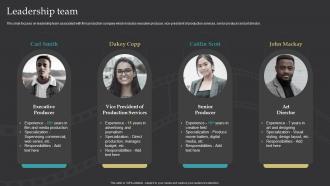 Film Editing Company Profile Leadership Team Ppt Slides Designs Download