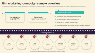 Film Marketing Campaign Sample Overview Marketing Strategies For Film Productio Strategy SS V
