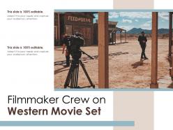 Filmmaker crew on western movie set