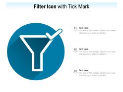 Filter icon with tick mark