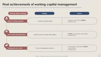Final Achievements Of Working Working Capital Management Excellence Handbook For Managers Fin SS